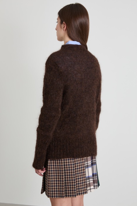 Suéter de cuello redondo de mohair