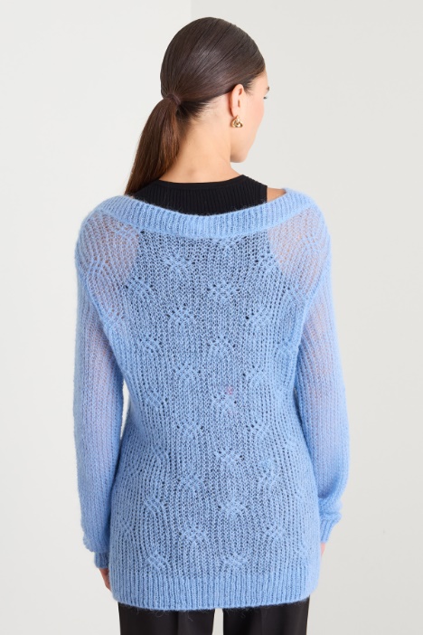 Maglia a coste e trecce