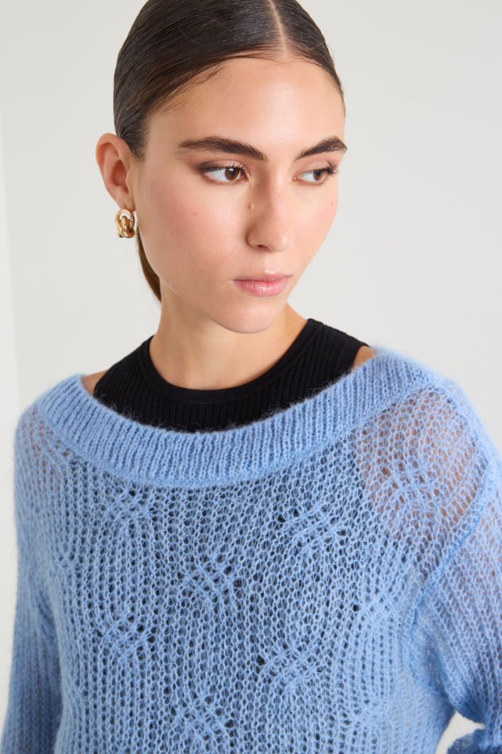 Cable and rib-knit sweater Intrend - 4