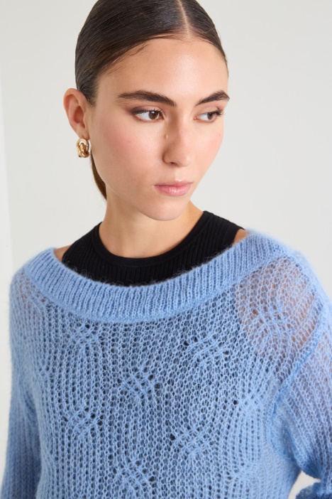 Maglia a coste e trecce