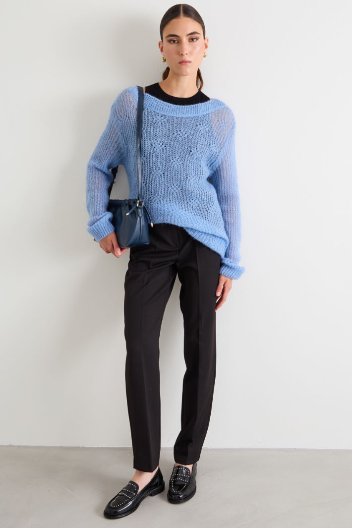 Cable and rib-knit sweater Intrend - 3