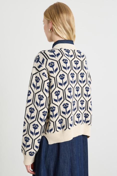 Maglia in cotone jacquard