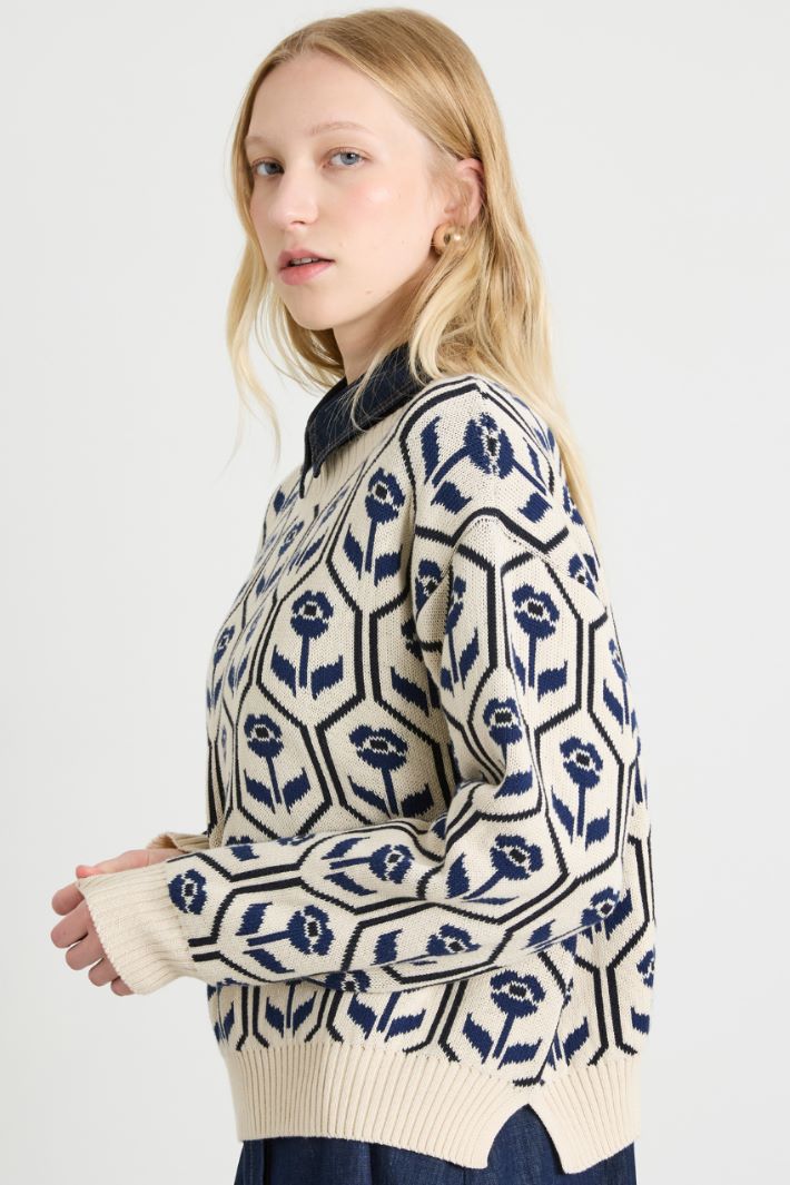 Jacquard cotton sweater Intrend