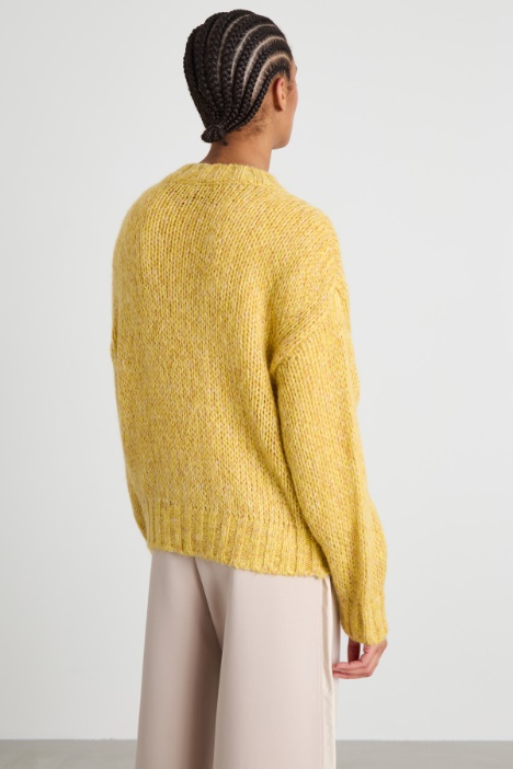 Maglia moulinè in misto mohair