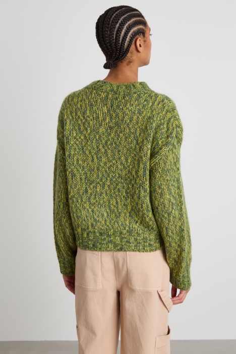 Maglia moulinè in misto mohair