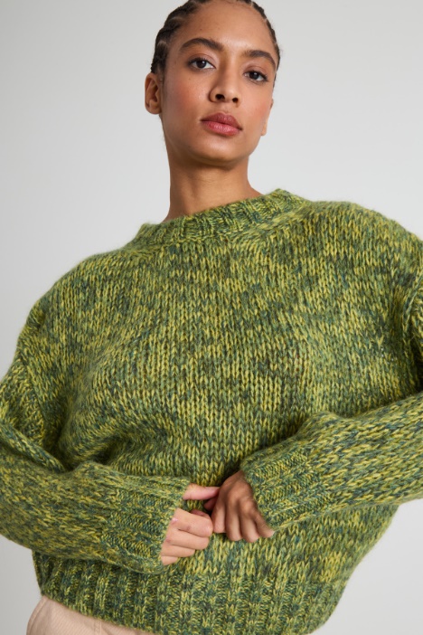 Maglia moulinè in misto mohair