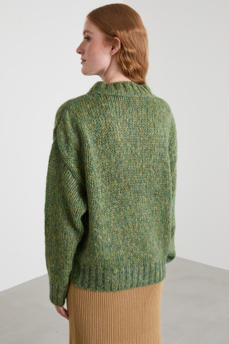 Maglia moulinè in misto mohair
