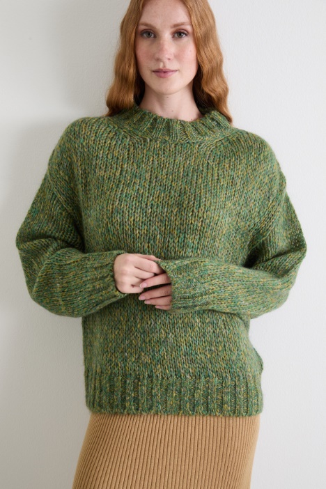 Maglia moulinè in misto mohair
