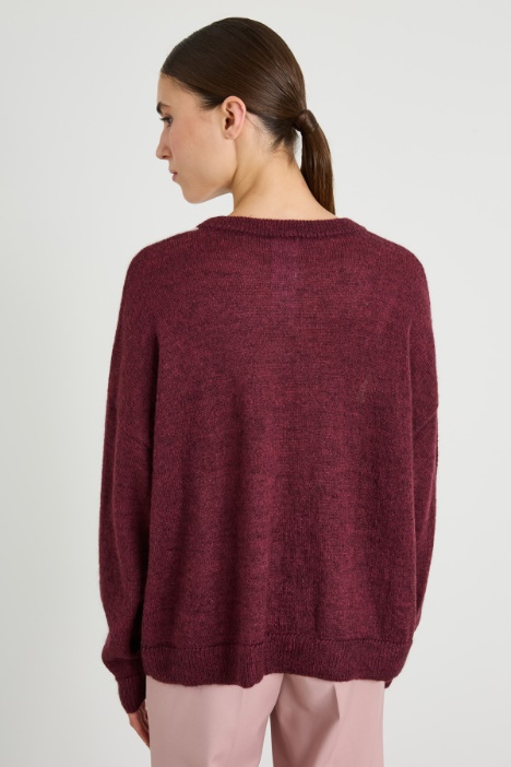 Maglia in mohair con intarsio