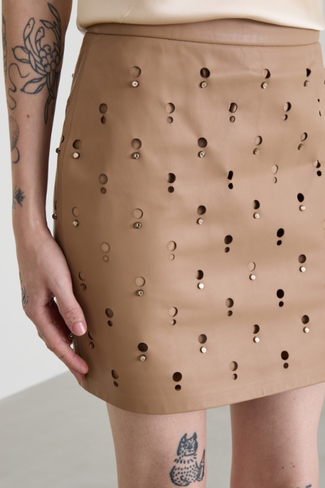 Minigonna in nappa con strass