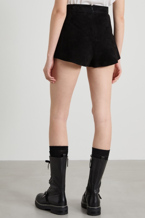 Shorts culotte effetto suede