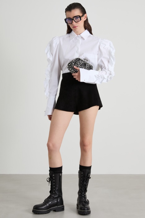 Suede effect culotte shorts Intrend