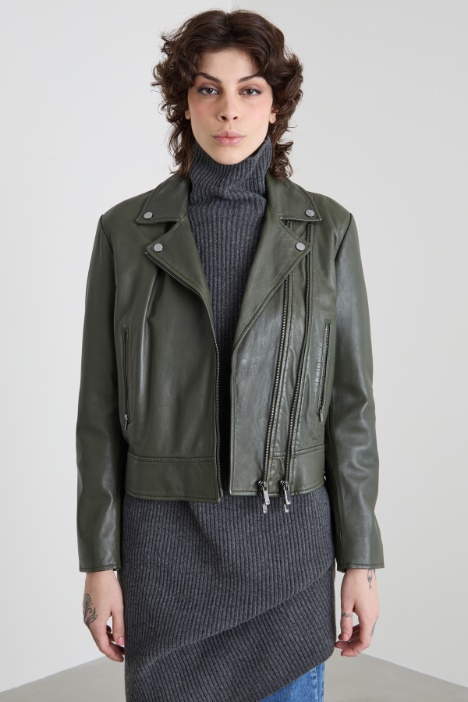 Leather biker-style jacket Intrend