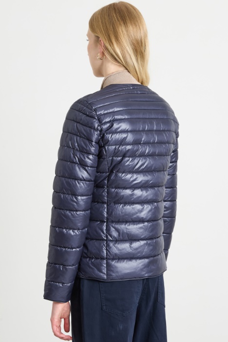 Chaqueta acolchada con cuello redondo reversible