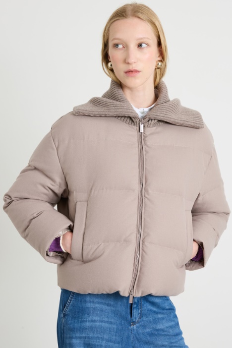 Imbottito con collo in maglia