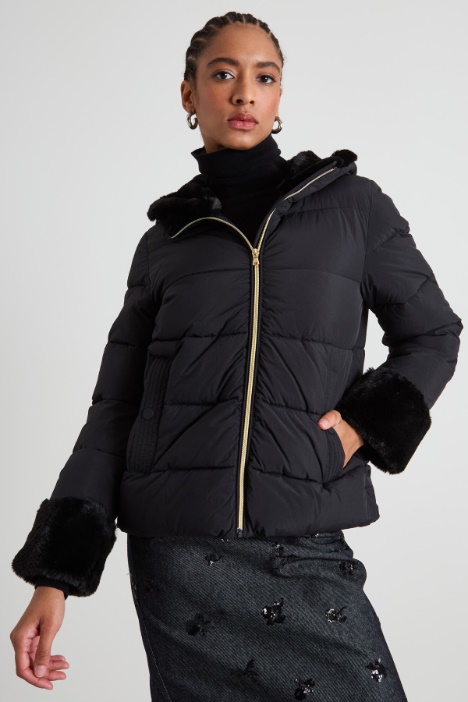 Puffer jacket with plush details Intrend - 2