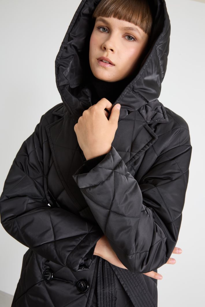Padded jacket with removable hood Intrend - 3