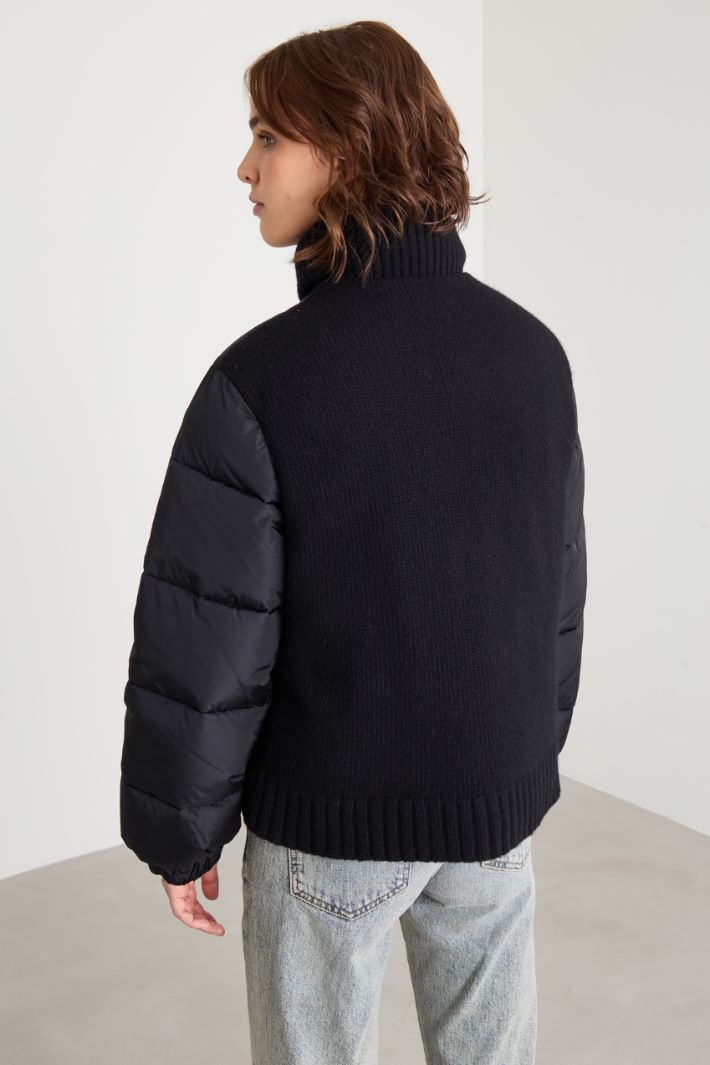 Down jacket with knit insert Intrend - 4