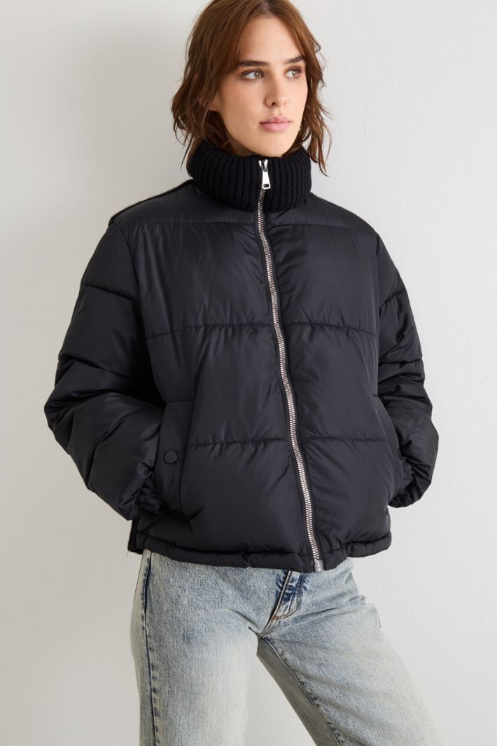 Down jacket with knit insert Intrend - 2