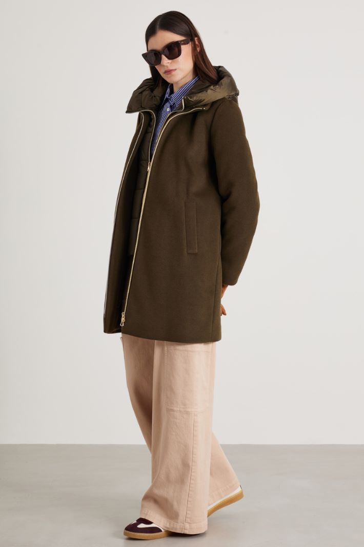 Hooded padded pea coat Intrend