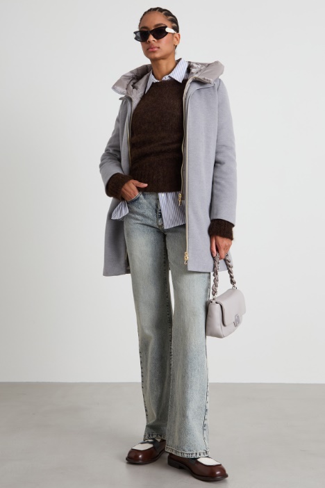 Hooded padded pea coat Intrend