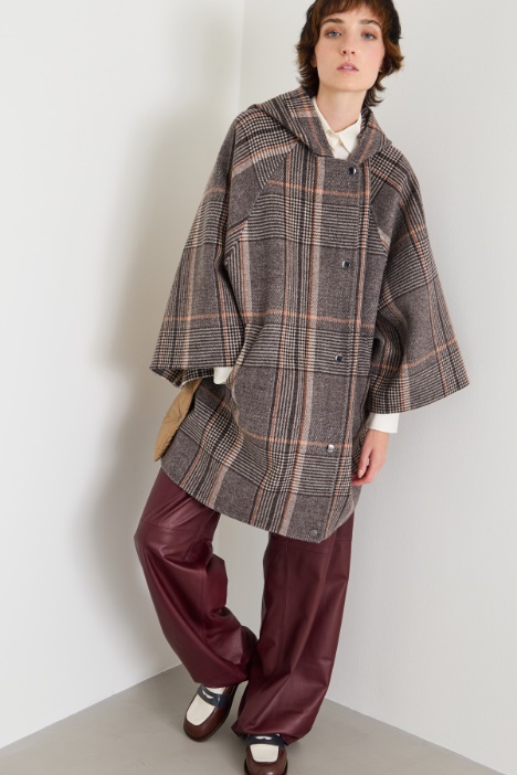 Cappotto in lana e raso tecnico