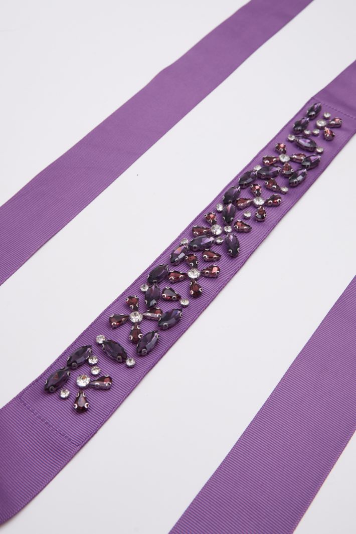 Rhinestone grosgrain belt Intrend - 3
