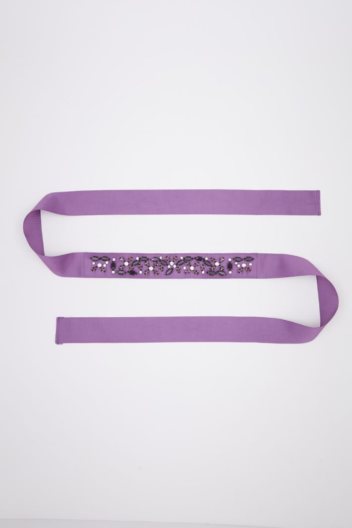 Rhinestone grosgrain belt Intrend