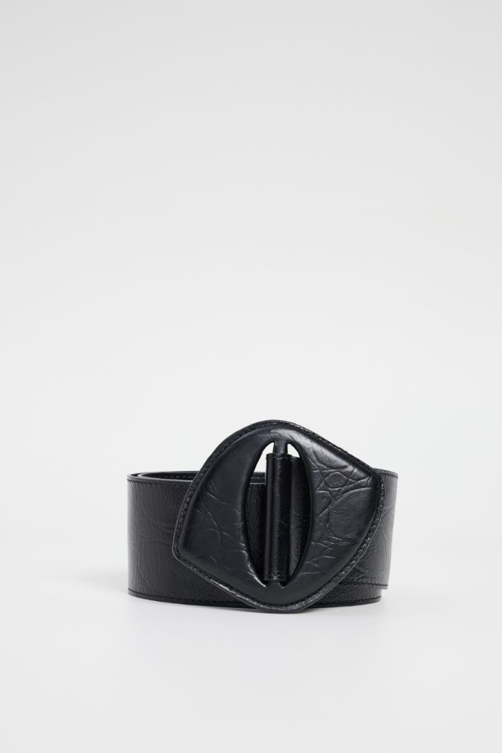 Crocodile-print leather belt Intrend