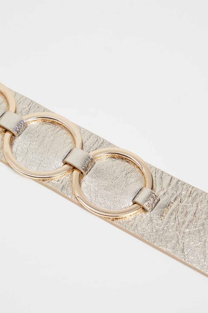 Leather ring belt Intrend - 3