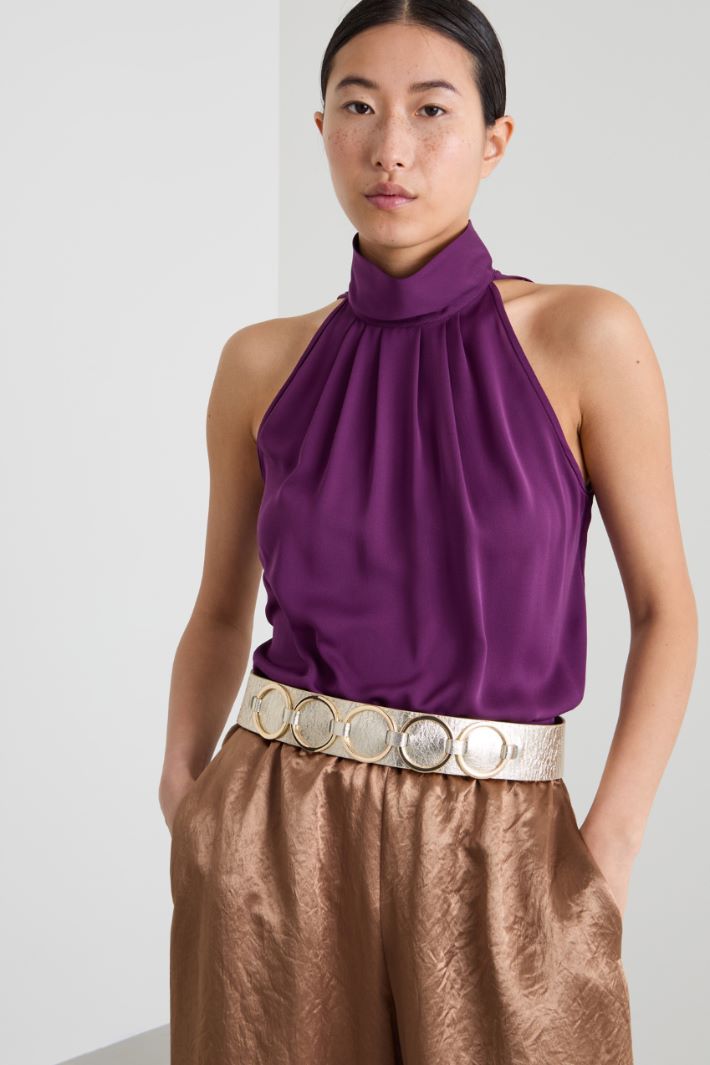 Leather ring belt Intrend - 2