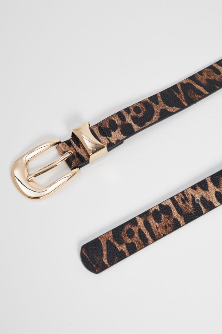 Animal print faux leather belt Intrend - 3