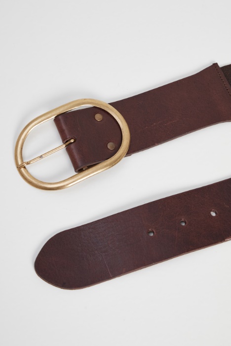 Cintura in pelle con elastico