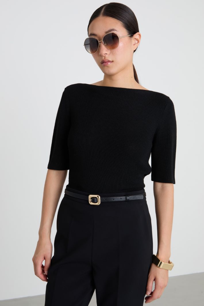 Thin faux leather belt Intrend - 2