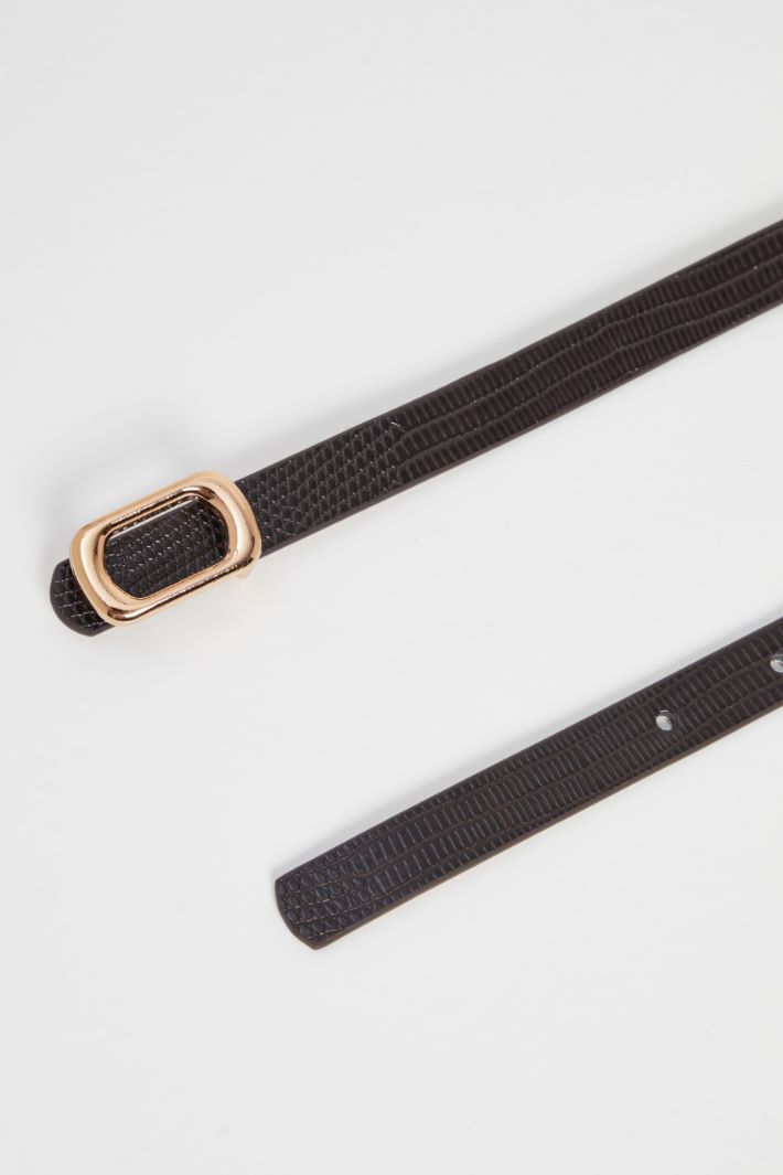 Thin crocodile print belt Intrend - 3