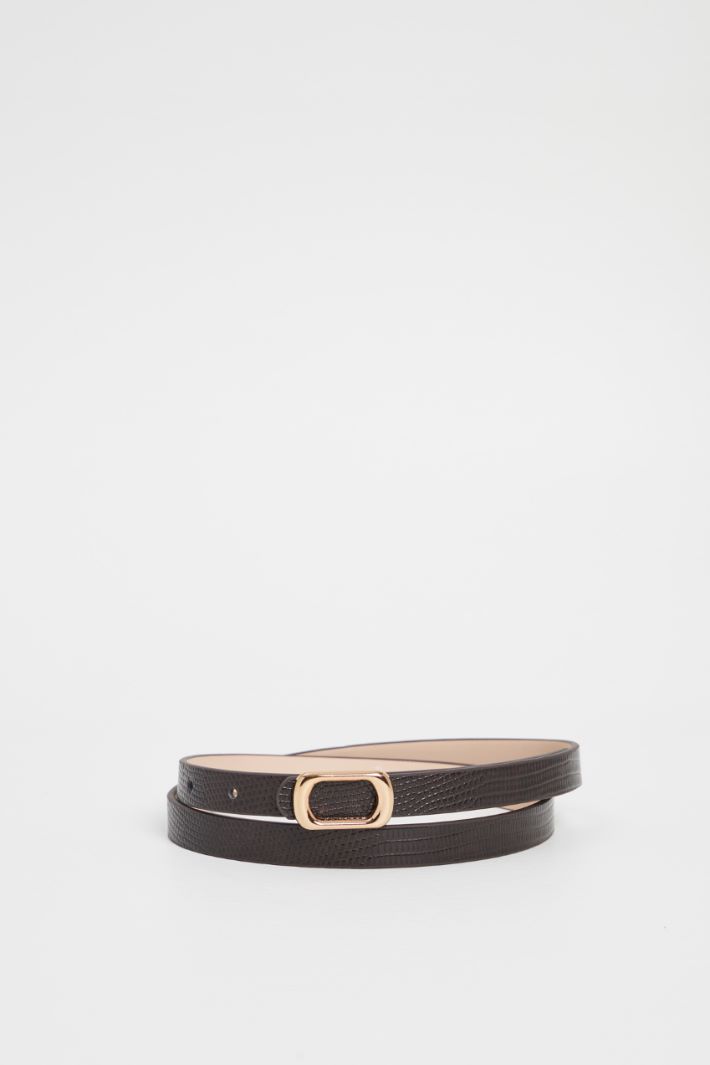 Thin crocodile print belt Intrend