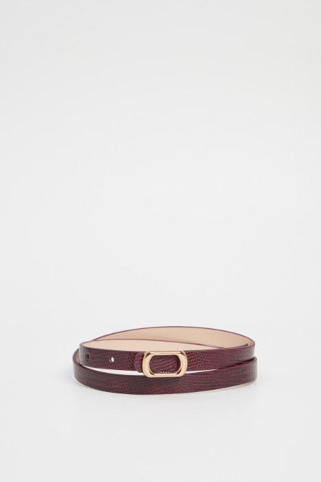 Thin crocodile print belt Intrend