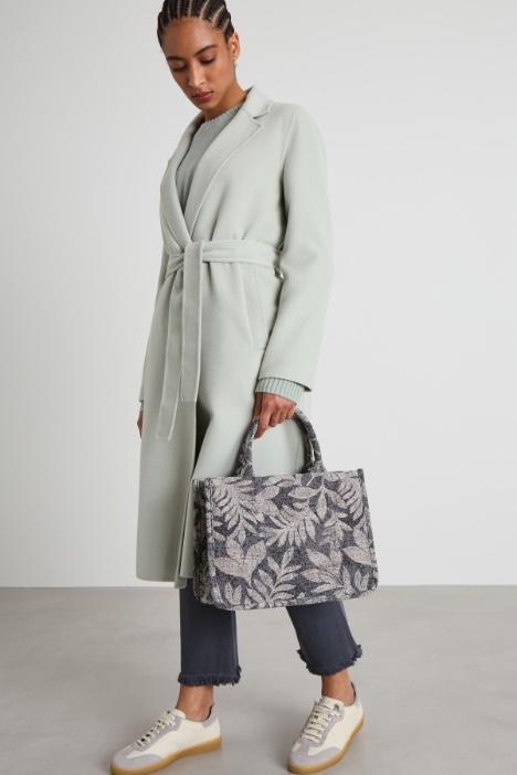 Jacquard fabric shopping tote Intrend - 3