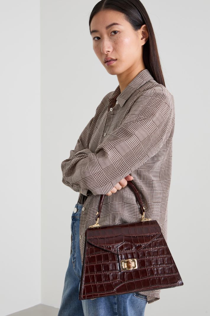 Crocodule effect trapeze bag Intrend - 3