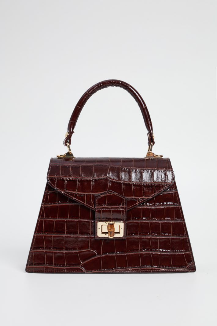 Crocodule effect trapeze bag Intrend