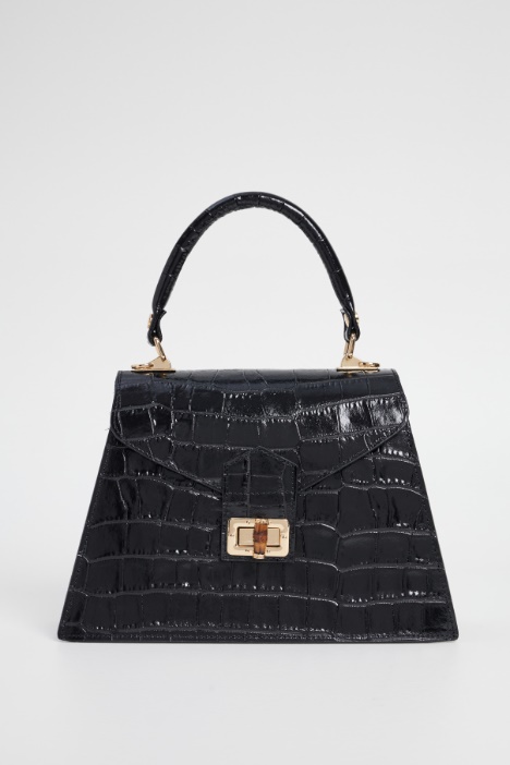Crocodule effect trapeze bag Intrend