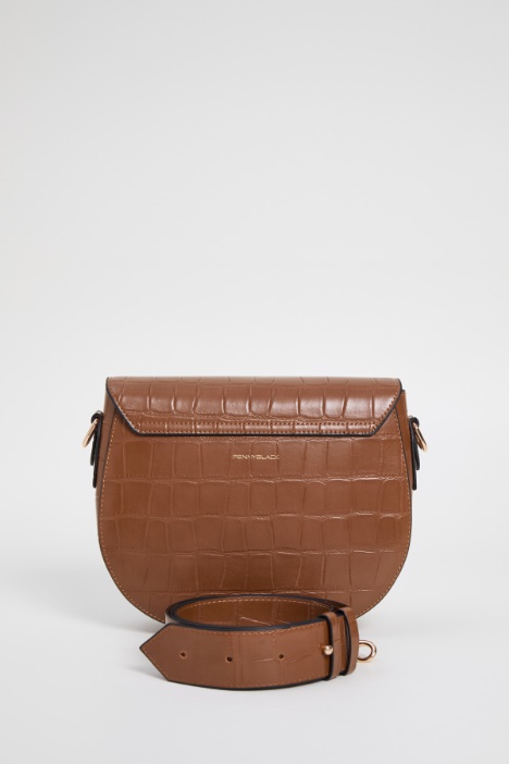 Bolso de hombro con estampado de cocodrilo