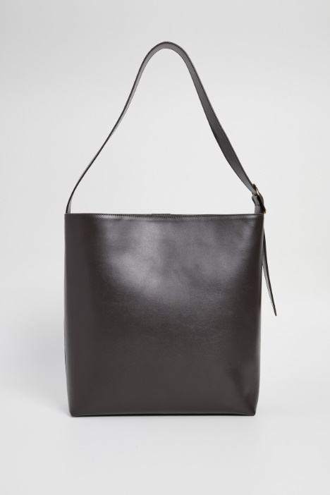 Bolso shopper de piel brillante