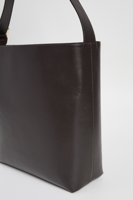 Bolso shopper de piel brillante