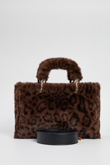Borsa effetto peluche maculata