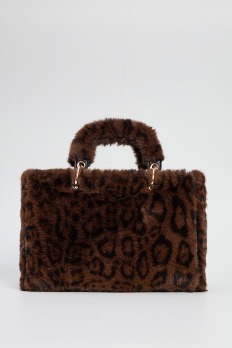 Spotted plush effect bag Intrend