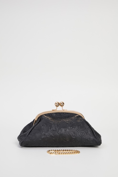 Clutch in pelle damascata
