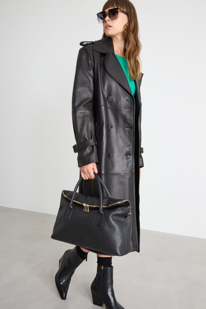 Double handle leather bag Intrend - 5