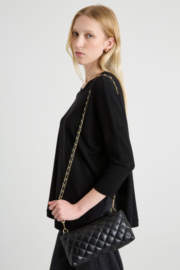 Quilted leather clutch Intrend - 3