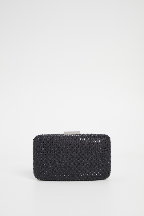 Clutch in raso con strass
